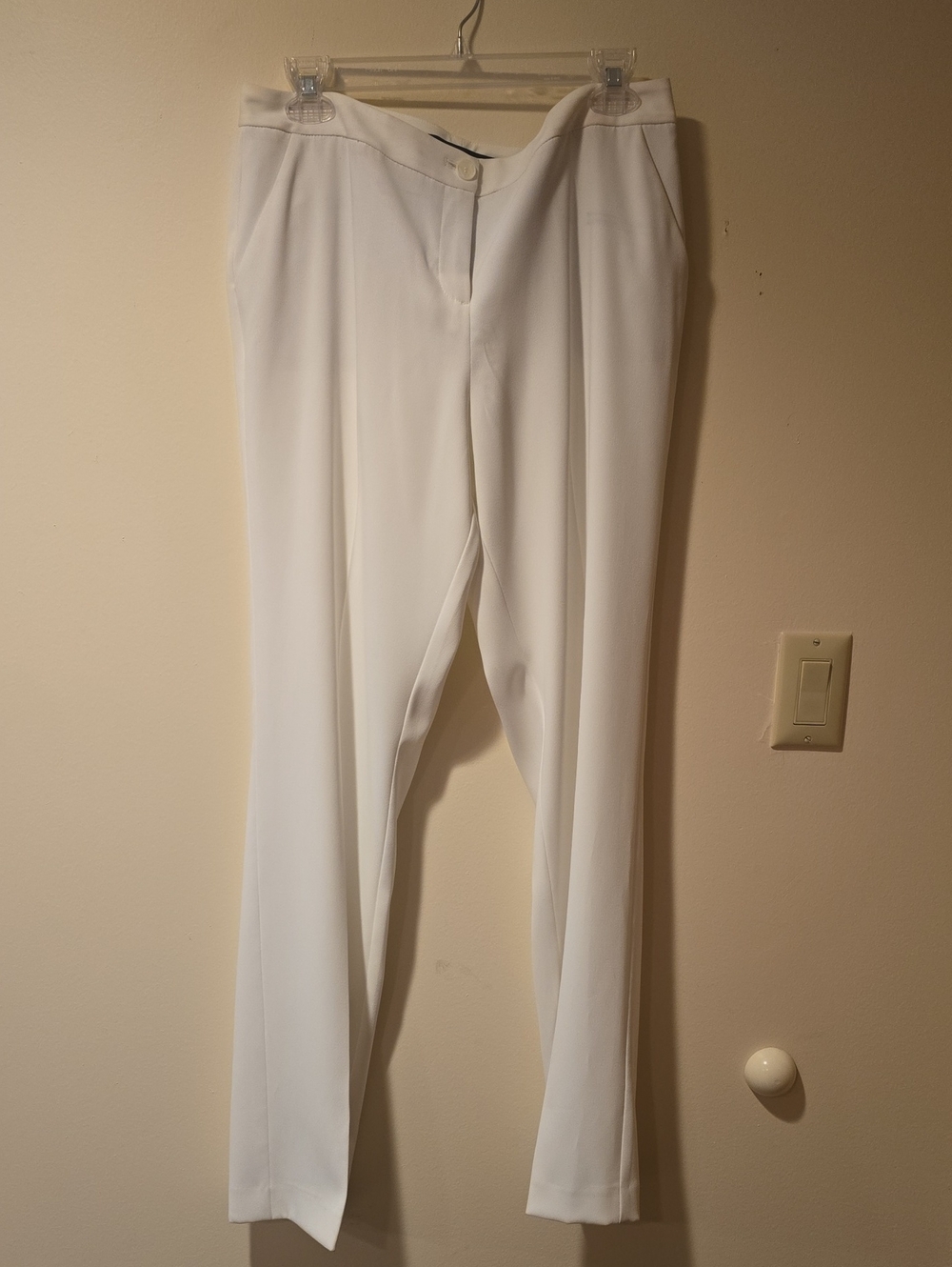 Ivanka Trump White Straight-Leg Dress Trousers